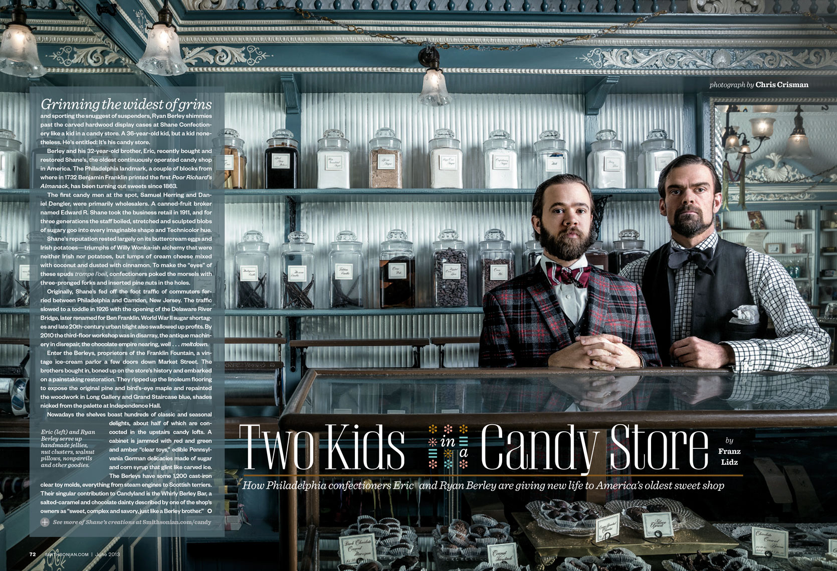 Smithsonian Magazine: Two Kids In a Candy Store. September 2013 issue - ERIC and RYAN BERLEY