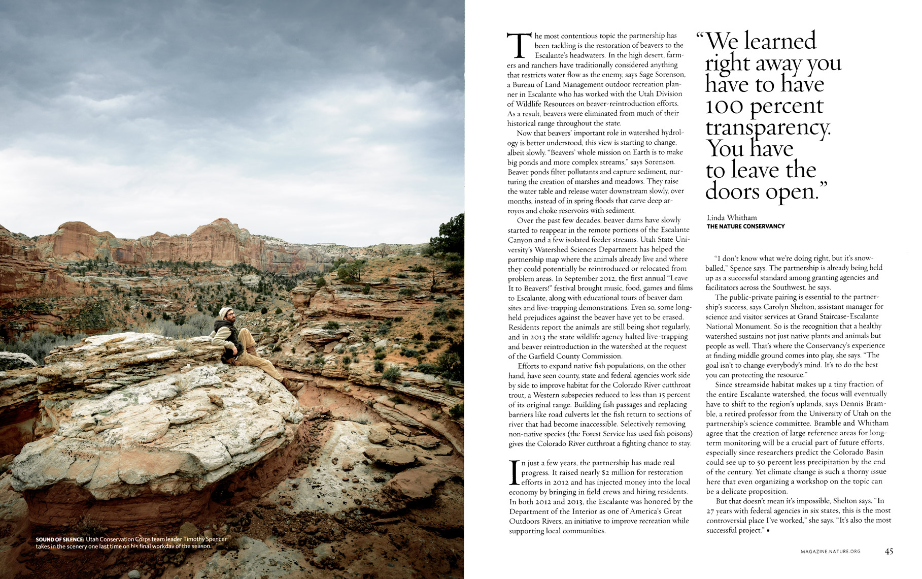 Nature Conservancy Magazine - Cutting A Clear Path Feature - Spread 7 - April/May 2014