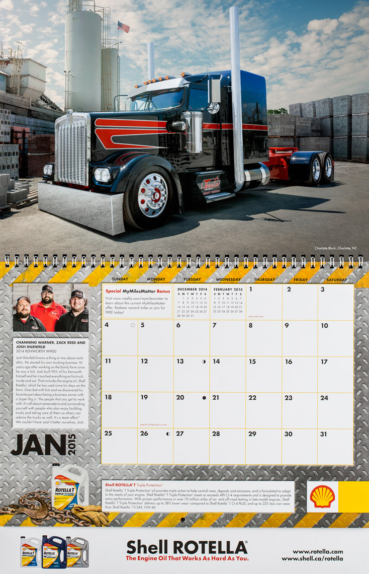 15 Shell Rotella Superrigs Calendar January Photographer Chris Crisman Picturebox Creative Digital Imaging Studio