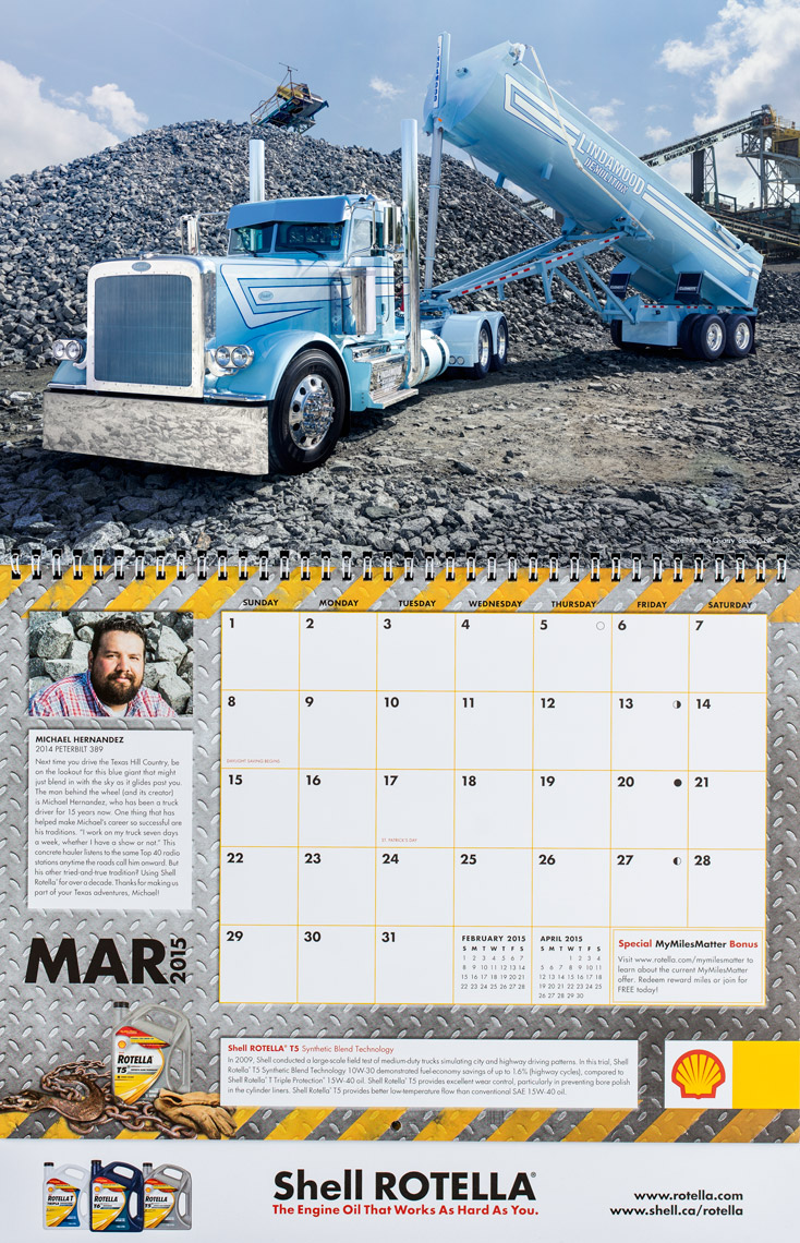  2015 Shell Rotella SuperRigs Calendar - March - Photographer Chris Crisman