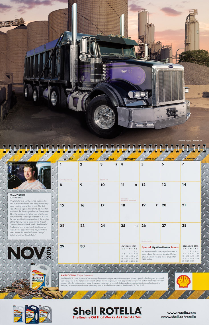  2015 Shell Rotella SuperRigs Calendar - November - Photographer Chris Crisman