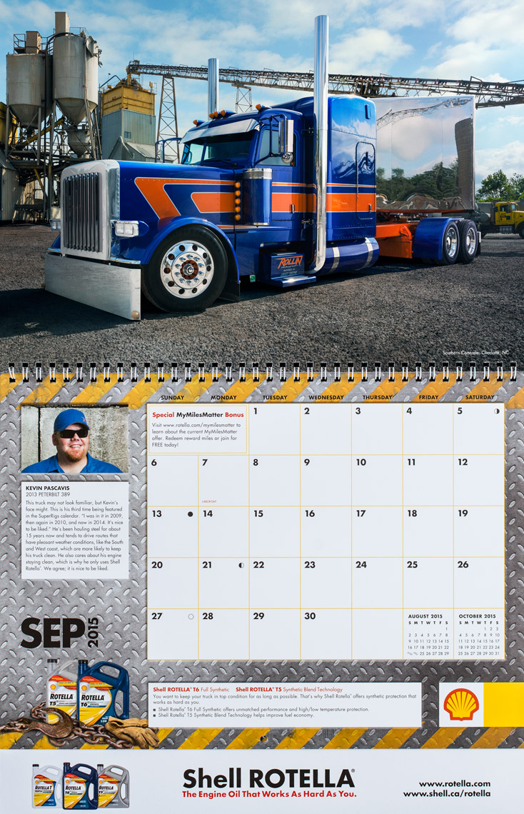  2015 Shell Rotella SuperRigs Calendar - September - Photographer Chris Crisman