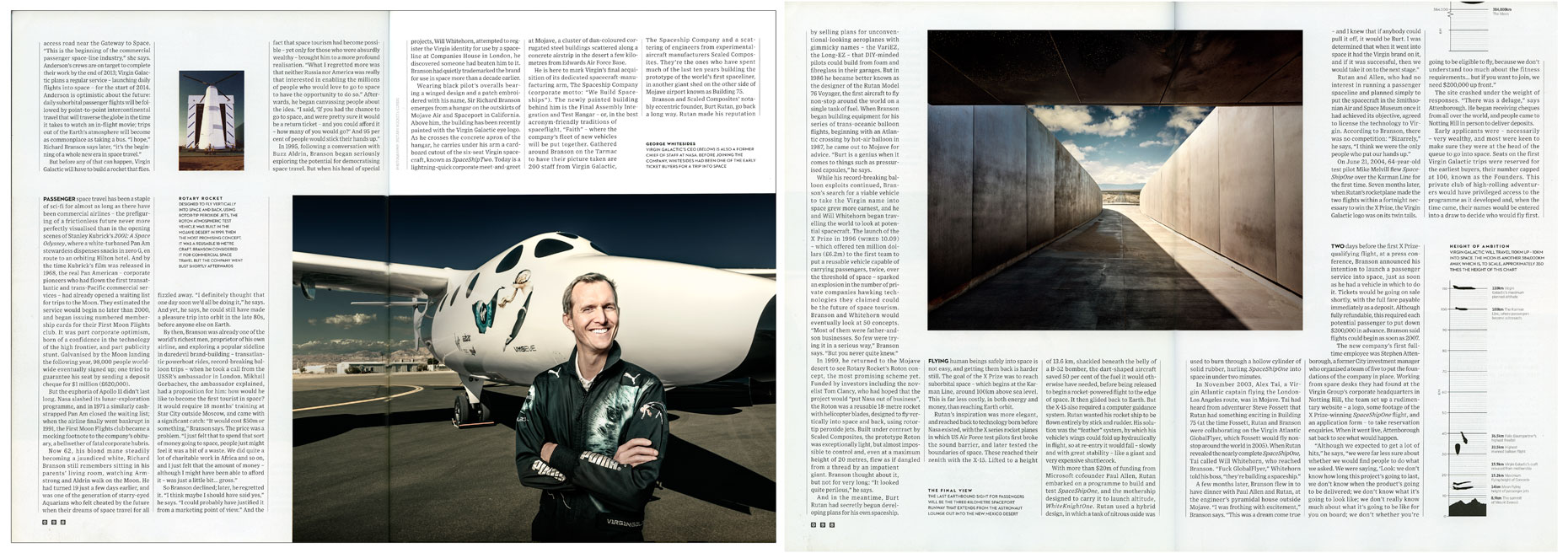 WIRED UK: BRANSON GOES GALACTIC: George Whitesides. March 2013 issue - SPREAD 3 and 4