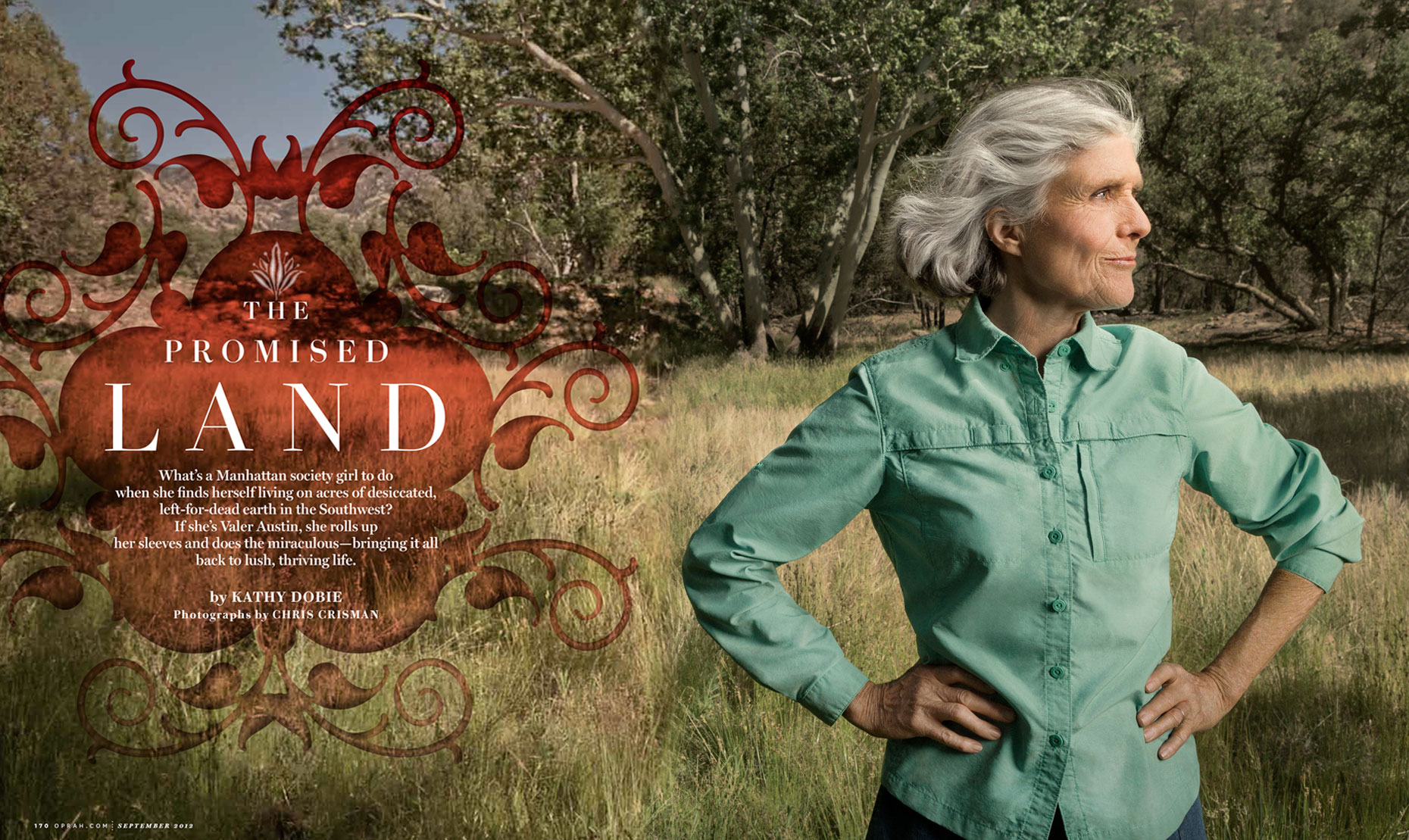 O: The Oprah Magazine: The Promised Land feature: VALER AUSTIN. September 2012 issue