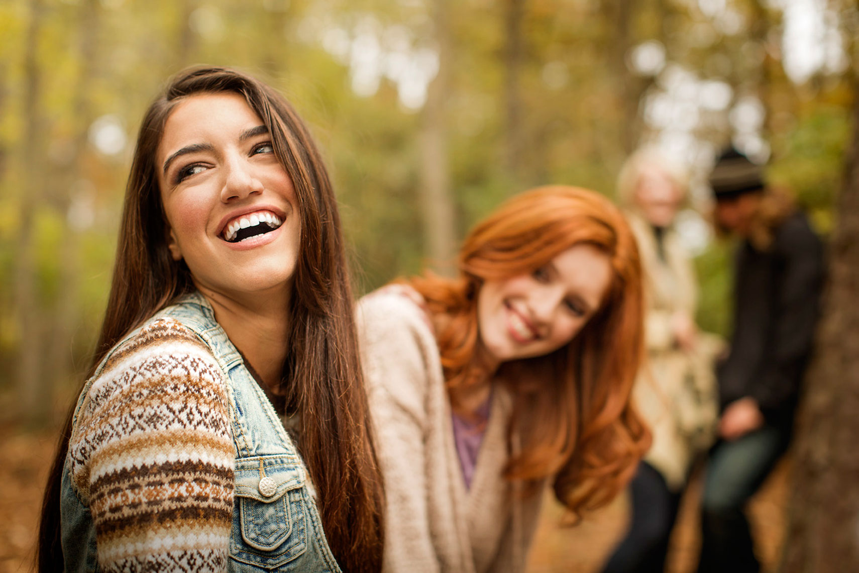 Fall Lifestyle: Young Women Laughing Portrait: CORBIS