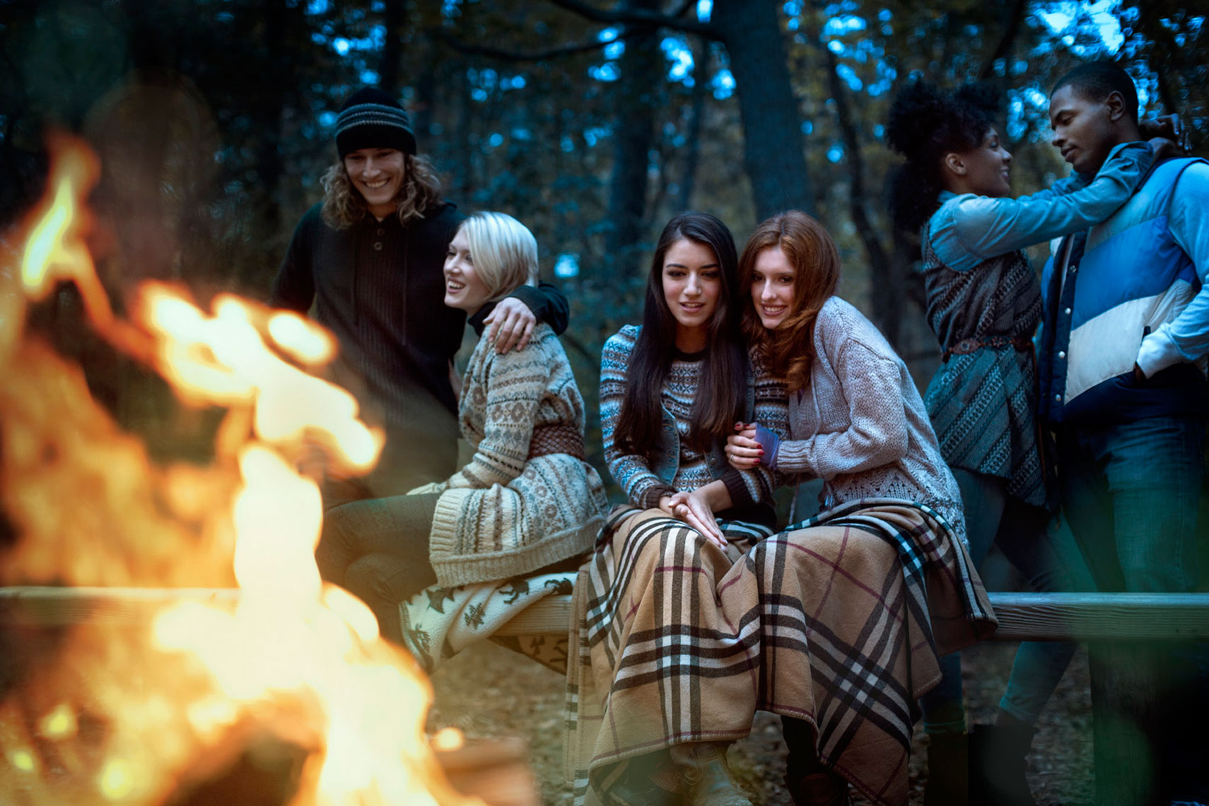 Fall Lifestyle: Young Women Night Portrait: CORBIS