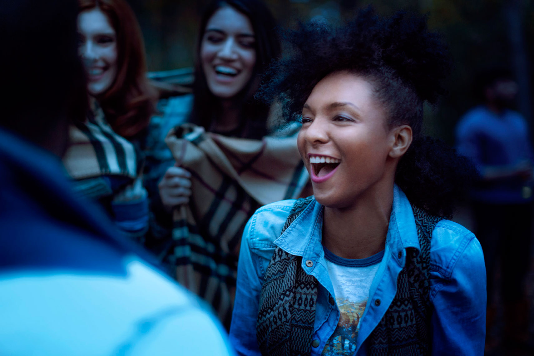 Fall Lifestyle: Young Woman Night Portrait: CORBIS